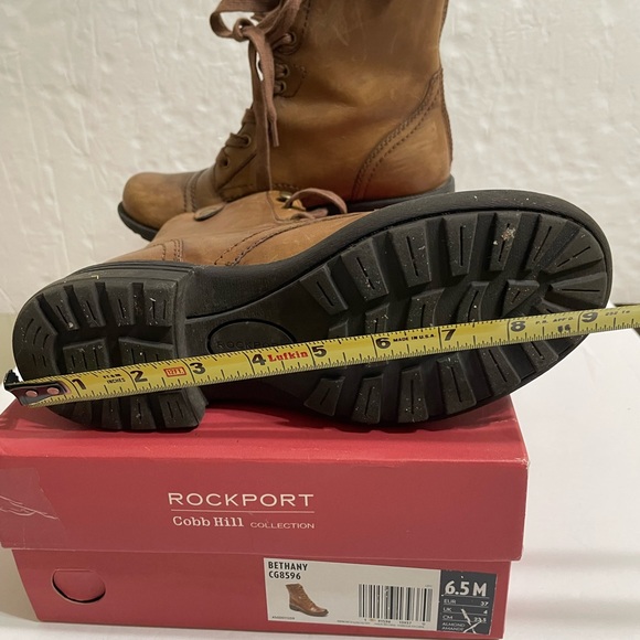 ROCKPORT Cobb Hill Bethany Womens Brown Boots Lace Up/Back Zip Lined Sz 6.5 - Picture 14 of 16